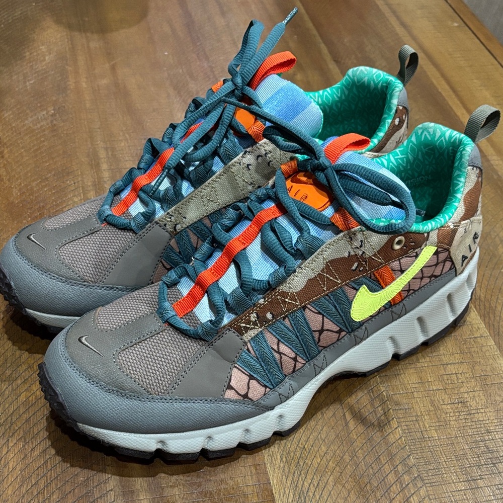 Nike Men's Gray, Teal, Orange & Lime Patterned Trail Sneakers